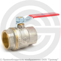 Кран латунный Ду-32 (1 1/4") Ру-20 ВР (ВН) муфтовый никель полнопроходной рычаг Aquasfera Euro 1001