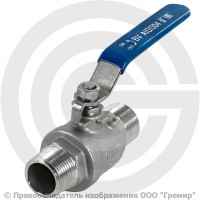 Кран нержавеющий AISI 304 (CF8) двусоставной Ду-15 (1/2") Ру-63 НР (НАР) муфтовый NK-BMML15/4