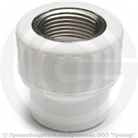 Муфта PP-R комбинированная белая ВР (ВН) Дн 25-3/4" PRO VALFEX