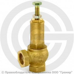 Клапан предохранительный регулируемый латунный Ду-32 (1 1/4") ВР (ВН) Рср=16бар (Т<180°С) PRO Uni-Fitt