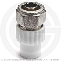 Переход PP-R белый Дн 20-16 на PEX или металлопластиковую трубу Pro Aqua