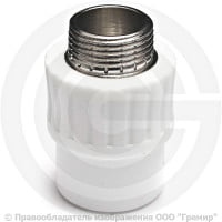 Муфта PP-R комбинированная белая НР (НАР) Дн 20-1/2" RTP (РосТурПласт)