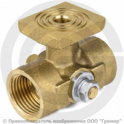 Кран трехходовой для манометра Ду-15 Ру-16 ВР (ВН) G1/2"-М20х1,5 с фланцем без ручки Aquasfera 1061