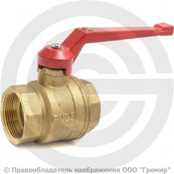 Кран латунный Ду-40 (1 1/2") Ру-40 ВР (ВН) муфтовый полнопроходной рычаг БАЗ 11б27п1 А30