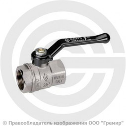 Кран латунный Ду-15 (1/2") Ру-50 ВР (ВН) никель рычаг Bugatti серия 910