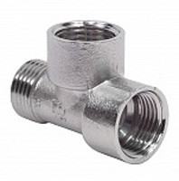 Тройник латунный ВР-ВР-НР (ВН-ВН-НАР) Ду-15 (1/2") никель SantechSystems