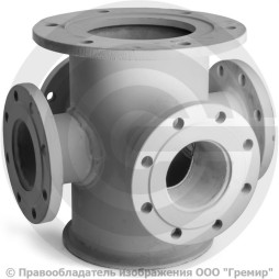 Крест с пожарной подставкой фланцевый ППКФ стальной Ду 300-300