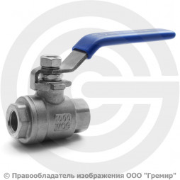 Кран нержавеющий AISI 316 (CF8M) Ду-15 (1/2") Ру-64 ВР (ВН) муфтовый NK-BML15/6