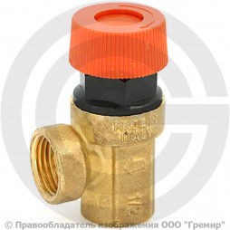 Клапан предохранительный латунный Ду-15 (1/2") ВР (ВН) Рср=3бар (Т<120°С) Uni-Fitt
