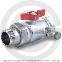 Кран латунный со спускником Ду-20 (3/4") Ру-42 ВР-"Американка" хром бабочка Giacomini R259DS