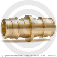 Муфта аксиальная латунная для PE-X труб Дн 25 GX102 Giacomini