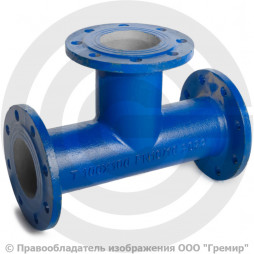 Тройник фланцевый ТФ Ду 50-50 (L=300-150) ВЧШГ с ЦПП цинк+AL ГОСТ ISO 2531-2012