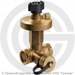 Клапан балансировочный автоматический латунный муфтовый Ду-32 Ру-25 ВР (ВН) Kvs=6.3м3/ч 5-25 кПа без ниппелей DP Broen