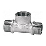 Тройник латунный НР-ВР-НР (НАР-ВН-НАР) Ду-15 (1/2") никель SantechSystems