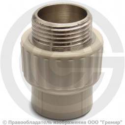 Муфта PP-R комбинированная серая НР (НАР) Дн 20-1/2" Pro Aqua