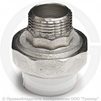 Муфта PP-R комбинированная разъемная белая НР (НАР) Дн 63-2" VALFEX