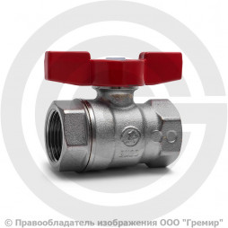 Кран латунный Ду-15 (1/2") Ру-42 ВР (ВН) хром бабочка Giacomini R251D