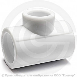 Тройник PP-R редукционный белый Дн 63-40-63 Pro Aqua