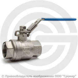 Кран нержавеющий AISI 316 (CF8M) Ду-65 (2 1/2") Ру-40 ВР (ВН) муфтовый полнопроходной АДЛ BV15