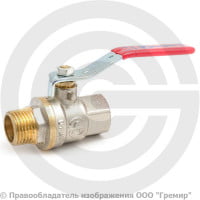 Кран латунный Ду-15 (1/2") Ру-40 ВР-НР (ВН-НАР) никель полнопроходной рычаг Aquasfera Euro 1003