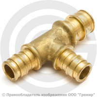 Тройник аксиальный латунный переходной для PE-X труб Дн 20-25-20 GX151 Giacomini