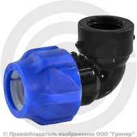 Отвод ПЭ компрессионный Дн 25-1/2" 90гр Ру-16 ВР (ВН) VALFEX