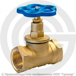 Клапан запорный латунный муфтовый Ду-32 Ру-16 ВР (ВН) (Т<70°С) 15б3р Китай