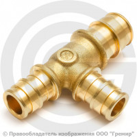 Тройник аксиальный латунный переходной для PE-X труб Дн 25-20-20 GX151 Giacomini