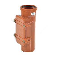 Ревизия НПВХ (ПВХ) с раструбом коричневая Дн 160 б/нап в комплекте с крышкой Ostendorf KGRE