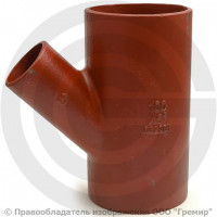 Тройник чугунный безраструбный SML Ду 250-100 45гр Китай