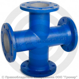 Крест фланцевый КФ Ду 300-200 (600-600) ВЧШГ с ЦПП цинк+AL ГОСТ ISO 2531-2012