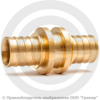 Муфта аксиальная бронзовая переходная для PE-X труб Дн 20-16 RAUTITAN PLATINUM RX Rehau