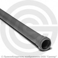 Труба PP-H канализационная серая Дн 50х1,5 безнапорная L=1м в/к VALFEX OPTIMA