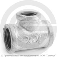 Тройник переходной чугунный оцинкованный ВР (ВН) Ду 20-15 (3/4"-1/2")