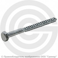 Саморез стальной оцинкованный с шестигранной головкой М8х70 DIN 571 (упак 100 шт)