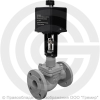 Клапан регулирующий двухходовой чугунный фланцевый Ду-40 Ру-16 Kvy=25м3/ч с электроприводом LEA-1200 24В с датчиком 4-20mA 25ч945нж Энерготехномаш