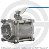 Кран нержавеющий AISI 316 (CF8M) Ду-20 (3/4") Ру-63 ВР (ВН) муфтовый полнопроходной АДЛ BV17