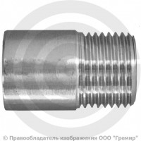 Ниппель приварной (резьба) нержавеющий AISI 316 Ду-15 (1/2")