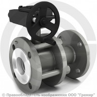 Кран стальной фланцевый разборный с редуктором Ду-100 Ру-16 L=230мм полнопроходной LD К.Ш.Р.Ф.Р. 100.016.П/П