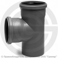 Тройник PP-H серый Дн 75-75 67гр б/нап в/к Ostendorf HT HTEA