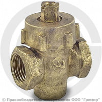 Кран латунный пробко-сальниковый Ду-32 (1 1/4") Ру-10 ВР (ВН) пробка латунь ККАЗ 11б6бк