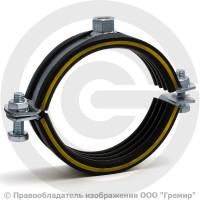 Хомут крепежный оцинкованный с резиновой прокладкой (Дн 108-118) (4") М12 б/к Mupro SBC