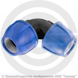 Отвод ПЭ компрессионный Дн 50 90гр Ру-16 RTP (РосТурПласт)