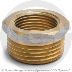 Футорка латунная ВР-НР (ВН-НАР) Ду 8-15 (1/4"- 1/2") никель Aquasfera