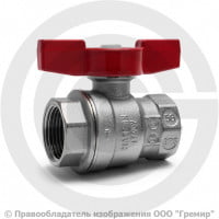 Кран латунный Ду-32 (1 1/4") Ру-28 ВР (ВН) хром полнопроходной бабочка Giacomini R851