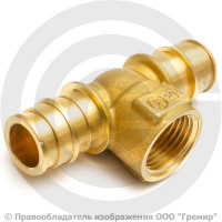 Тройник аксиальный латунный для PE-X труб Дн 20-3/4"х20 ВР (ВН) GX154 Giacomini