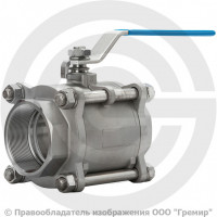 Кран нержавеющий AISI 316 (CF8M) Ду-80 (3") Ру-40 ВР (ВН) муфтовый полнопроходной АДЛ BV17