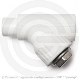 Фильтр PP-R сетчатый белый Дн 20 45гр внутренняя-наружная пайка VALFEX