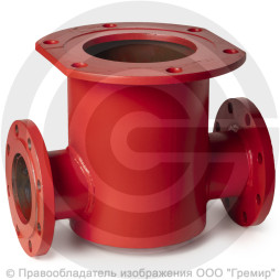 Подставка пожарная двойная фланцевая ППДФ стальная Ду 80-80 Ру-16 КЗСД