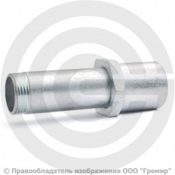 Сгон в сборе стальной оцинкованный L=150мм Ду-40 (1 1/2") в комплекте с чугунной муфтой и контргайкой КАЗ